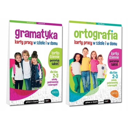 ORTOGRAFIA + GRAMATYKA KARTY PRACY W DOMU I W SZKOLE KL. 2-3